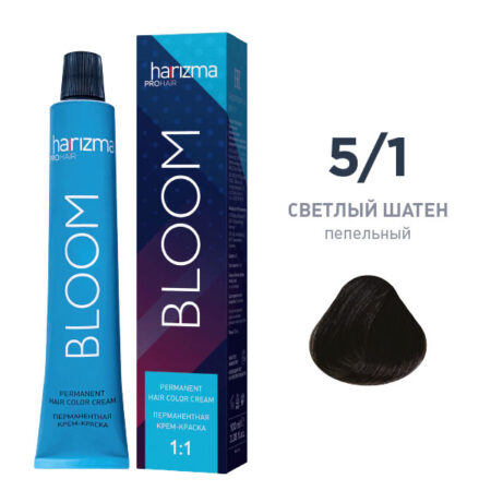 Крем-краска для волос Harizma Bloom5/7, светлый шатен - коричневый, 100 мл (h30570)