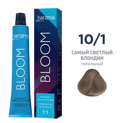 Крем-краска для волос Harizma Bloom 10/1, самый светлый блондин — пепельный, 100 мл (h31010)