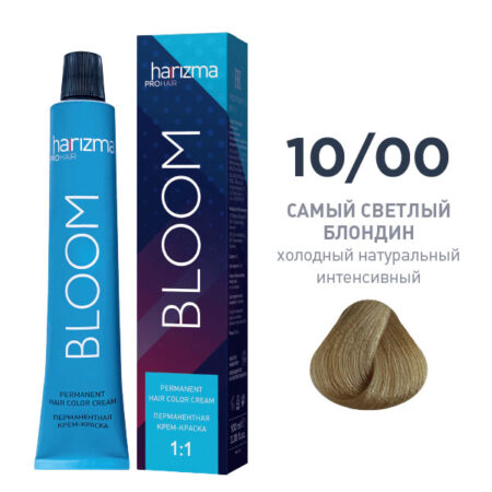 Перманентный краситель для волос Harizma Bloom 10/0, светлый блондин - натуральный, 100 мл (h31000)