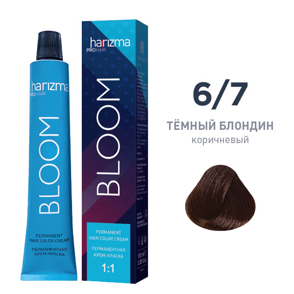 Крем-краска для волос Harizma Bloom 6/7, темный блондин — коричневый, 100 мл (h30670)