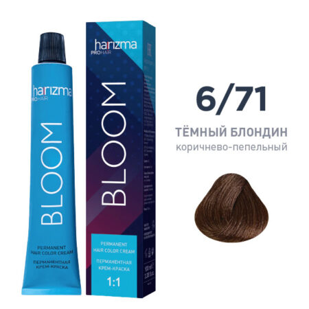 Крем-краска для волос Harizma Bloom 6/7, темный блондин - коричневый, 100 мл (h30670)