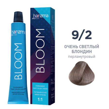 Крем-краска для волос Harizma Bloom 9/1, очень светлый блондин - пепельный, 100 мл (h30910)