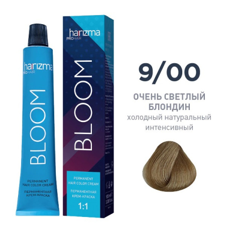Крем-краска для волос Harizma Bloom 9/00, очень светлый блондин — холодный натуральный, 100 мл (h30901)